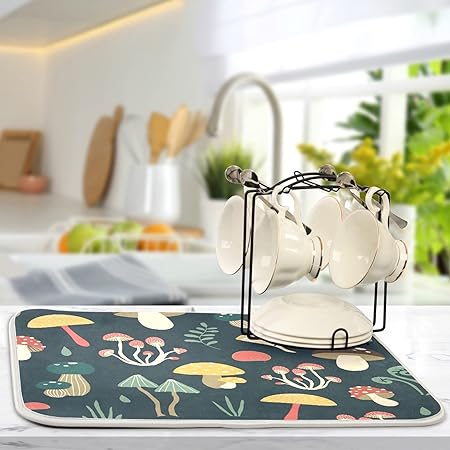 Absorbent Microfiber Protector for Kitchen Countertops 16 X 18 Inch Natural Fresh Fruits Dry Dishes Pads Tableware Mats