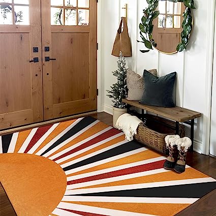 Sun Print Machine Washable Area Rugs-5x7 Rug