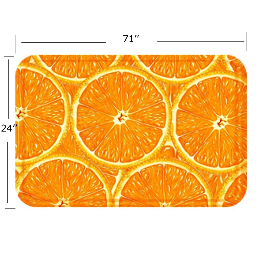 3D Orange Printed Area Rug Runner Non-Skid