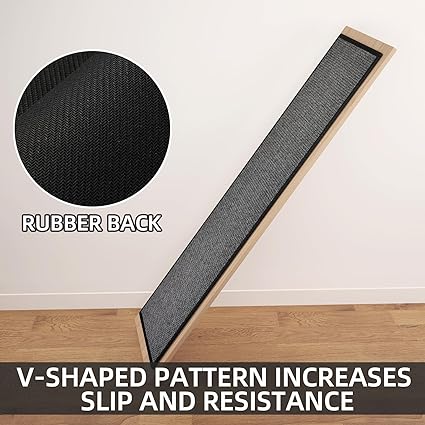 Rubber Backing Cushioned Non Slip Kitchen Rugs , Washable for Kitchen, Office, Home, 17.3"x47"+17.3"x30" (Brown)