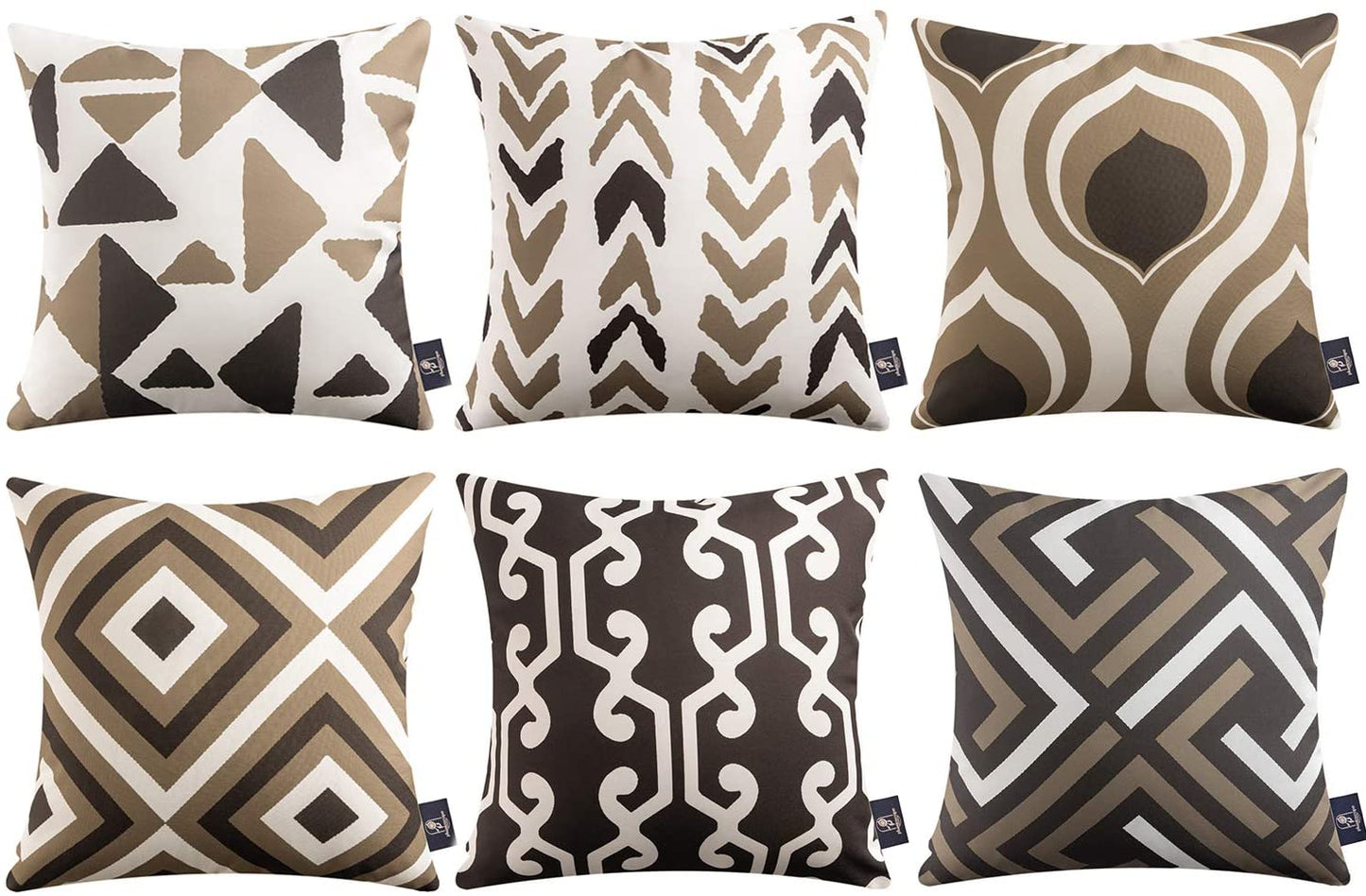 Set of 6 Geometric Pattern Double Side Print Decorative Throw Pillow Case Cushion Cover