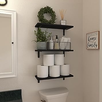 Set of 6 Wood Floating Wall Mounted