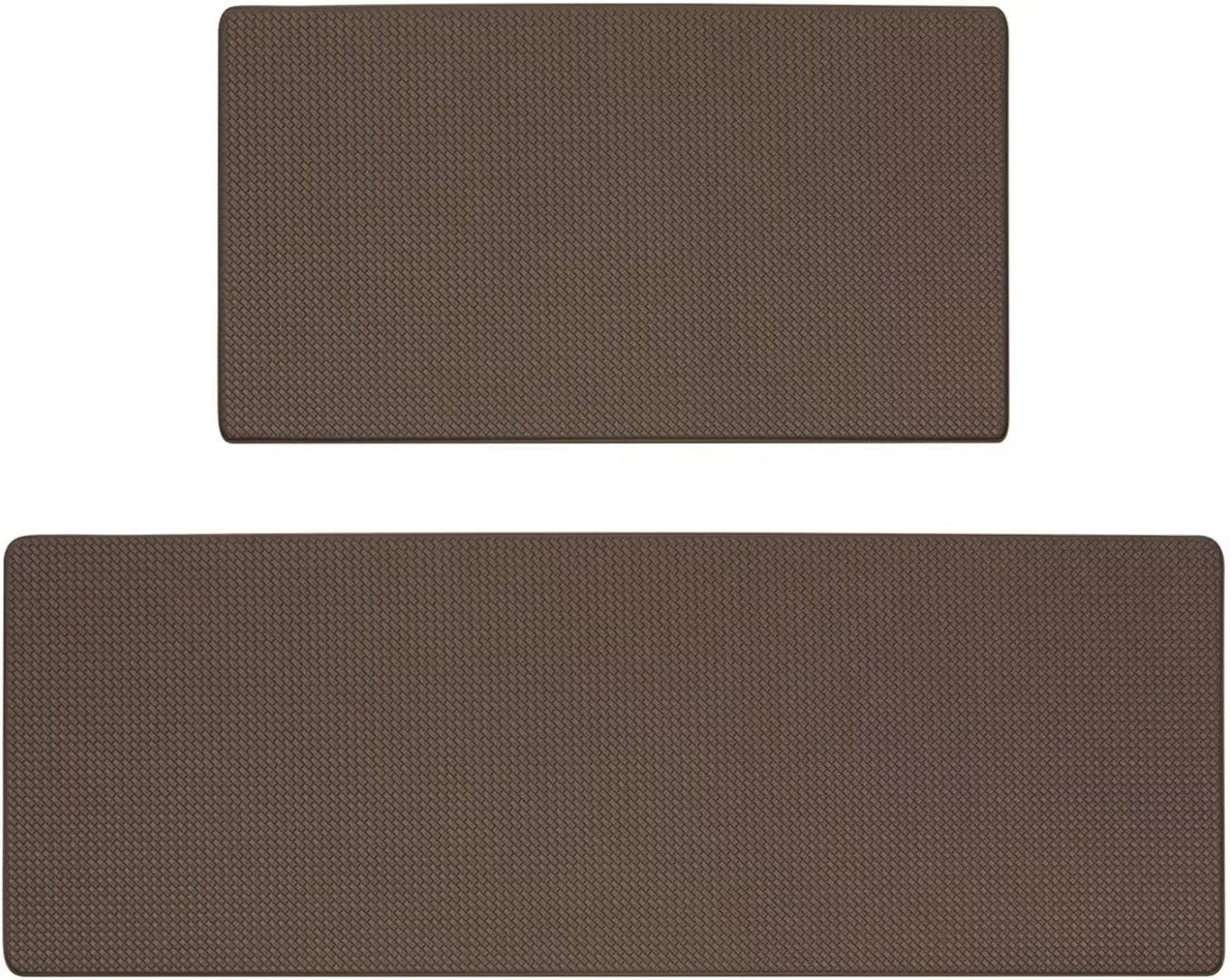 [2 PCS] Cushioned Anti Fatigue Kitchen Runner，(17 x 47 +17 x 29 in) - (Turquoise Blue)