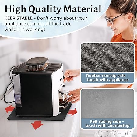 Sliders 360 Degree Rotation Moving Heat Resistant on Counter, Appliance Slider Cut to Fit, (Medium, Blue)