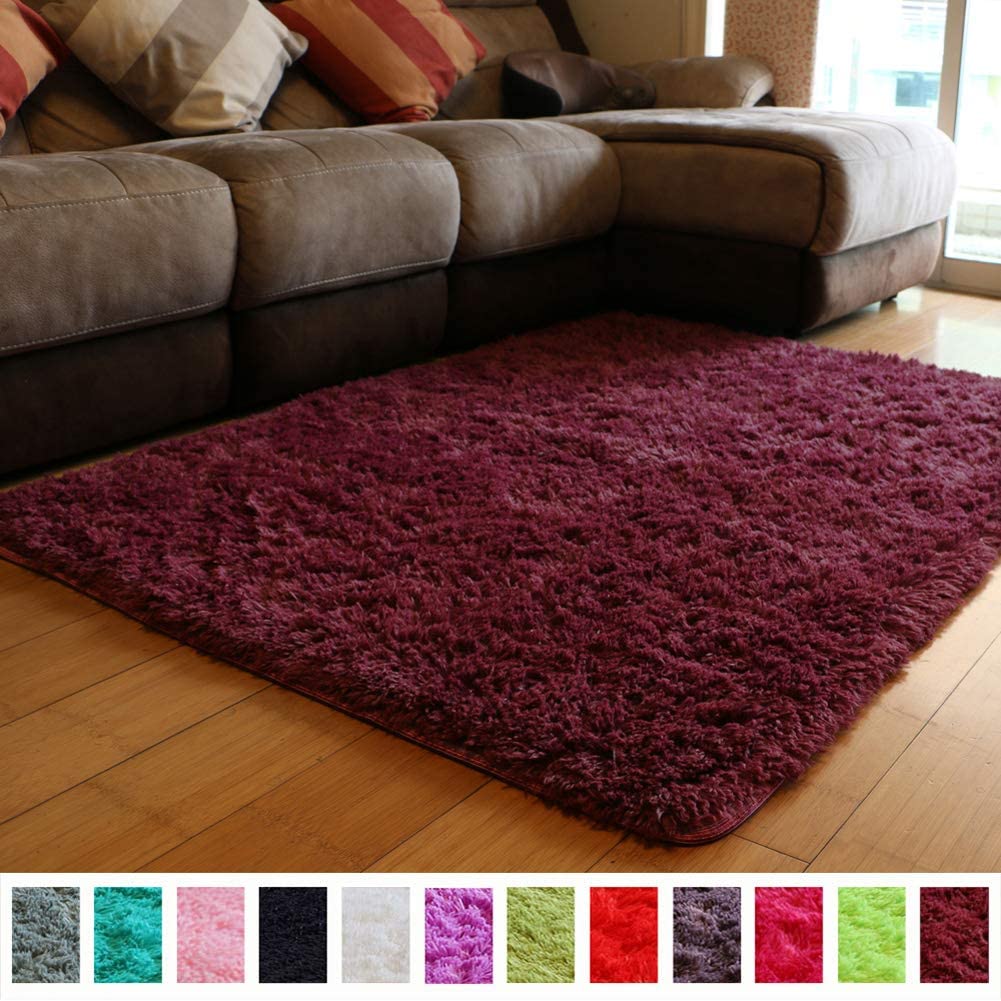 Velvet Indoor Fluffy Extra Comfy Soft Shag Area Rug