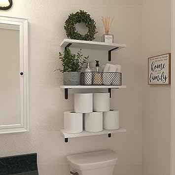 Set of 6 Wood Floating Wall Mounted