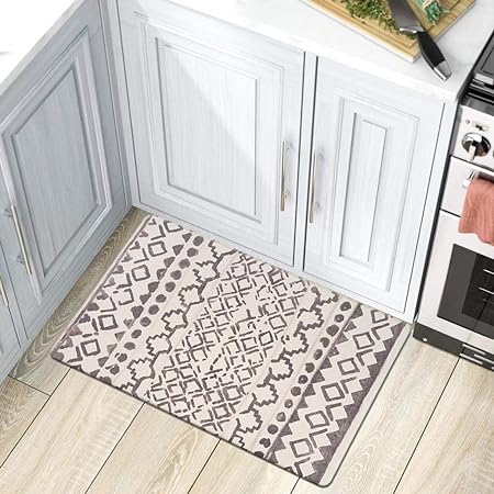 Distressed Bohemian Anti Fatigue Standing Mat 18" x 30" Gray