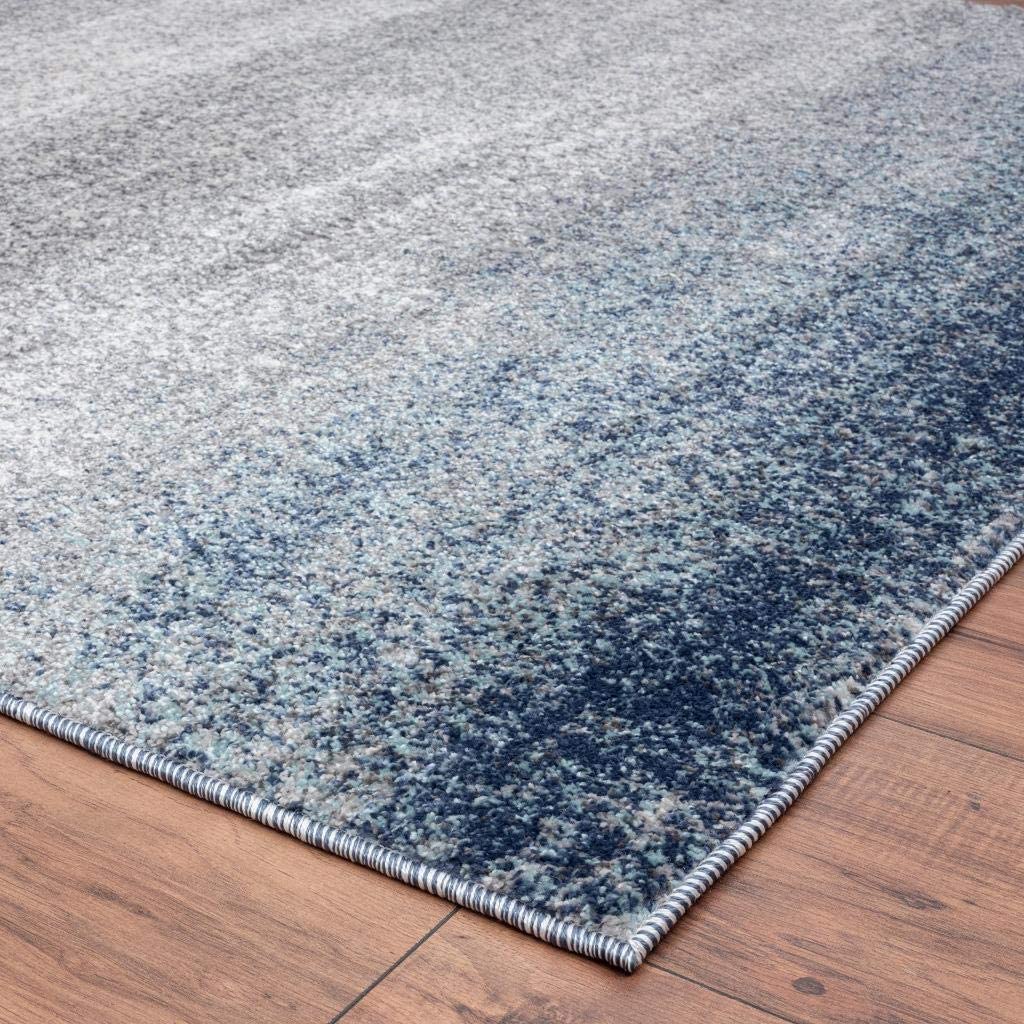 Lagos Collection Blue Modern Soft Area Rug
