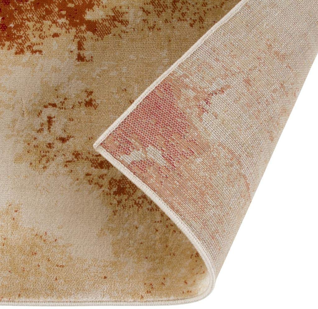 Abstract Ivory Red Soft Area Rug