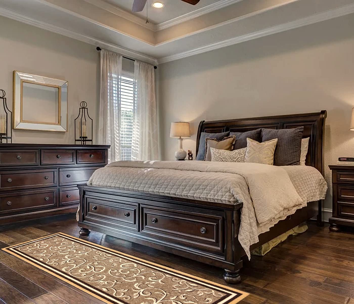 Non Slip Rubber Back  Kitchen Rug Anti Slip Stair Treads (Red, Runner (20" x 59"))