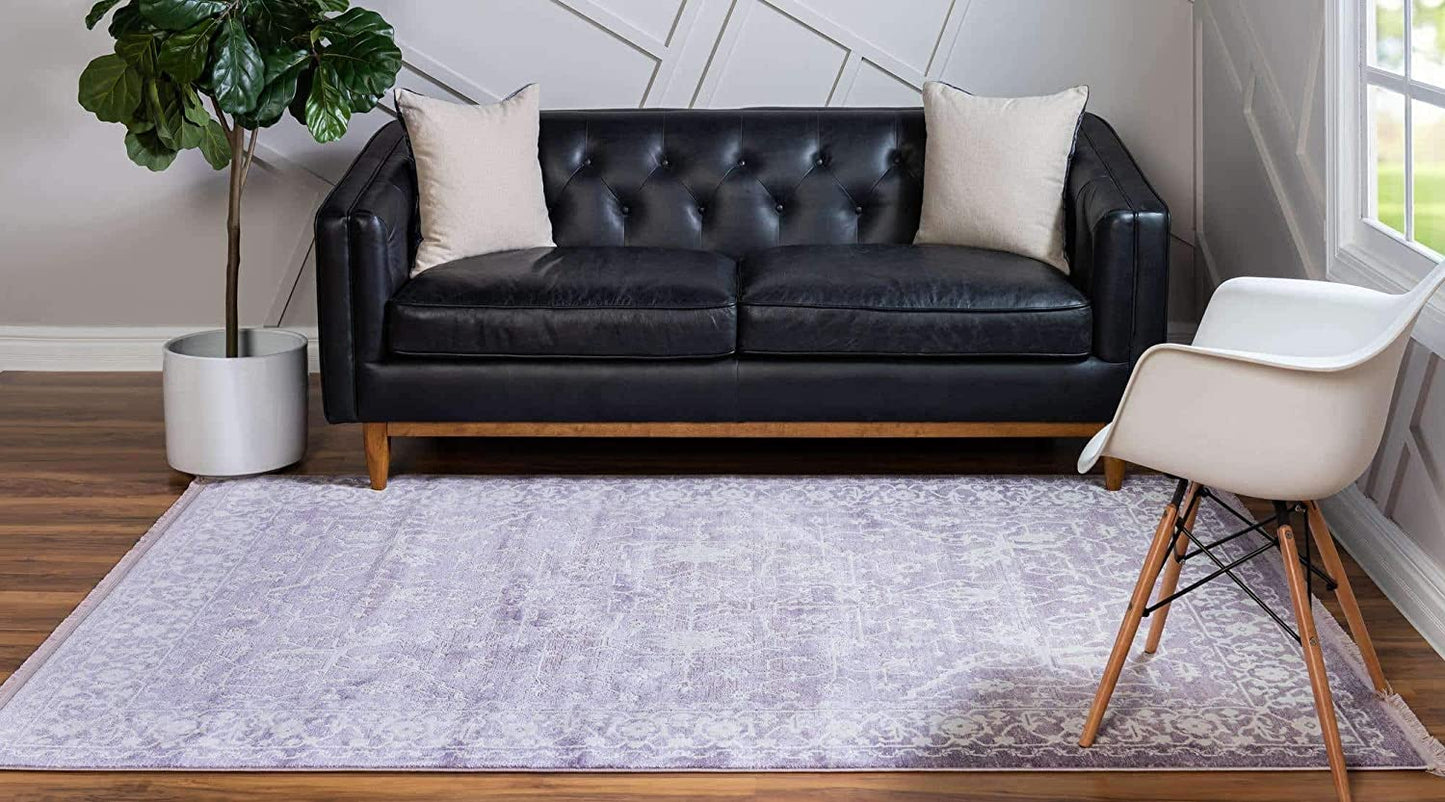 Traditional Distressed Vintage Classic Purple Area Rug