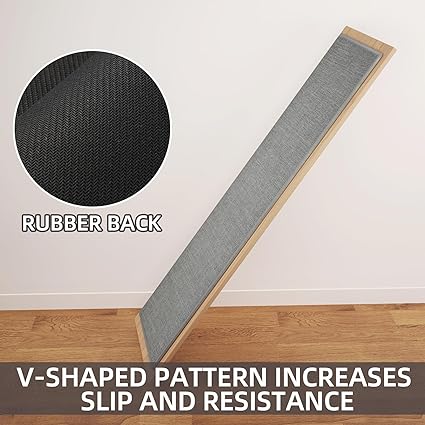 Rubber Backing Cushioned Non Slip Kitchen Rugs , Washable for Kitchen, Office, Home, 17.3"x47"+17.3"x30" (Brown)