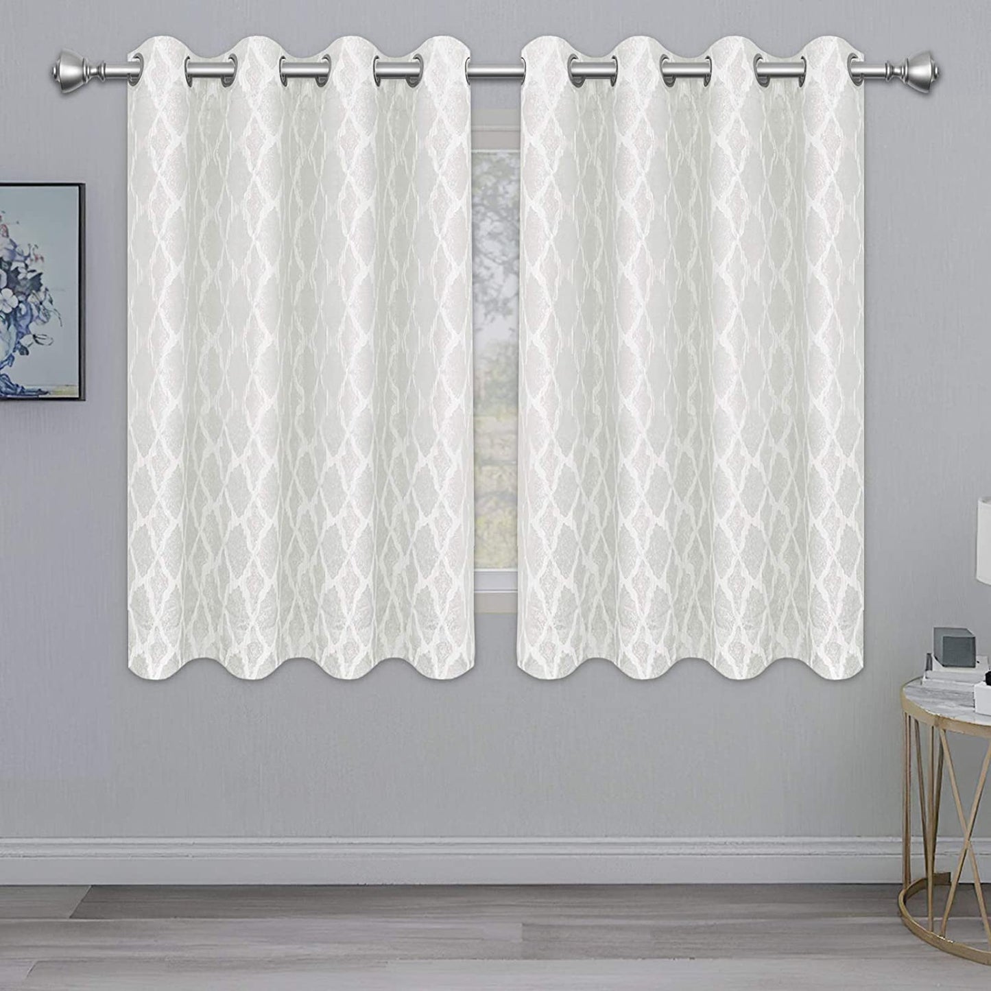 Jacquard Blackout Curtains for Bedroom, Cold/Heat/Sun Blocking and Noise Reduction Thermal Insulated Window Drapes, Camel, 52 x 63 inch Length, Set of 2 Grommet Curtain Panels