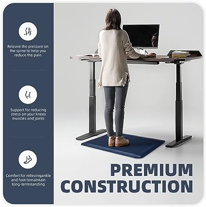 Anti Fatigue Floor Comfort Mat 3/4 Inch Thick 24" 70" Perfect for Standing Desks, Kitchen Sink, Stove, Dishwasher, Countertop, Office or Garage, Beige