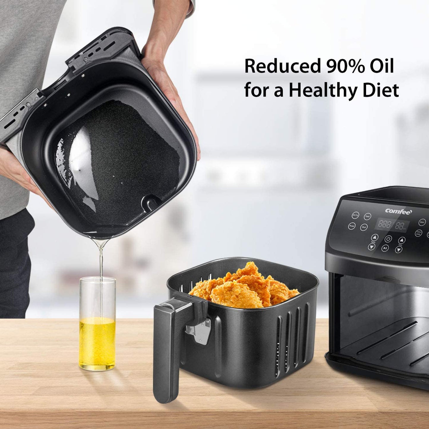 5.8 Quart Digital Air Fryer, Toaster Oven & Cooker, 1700W