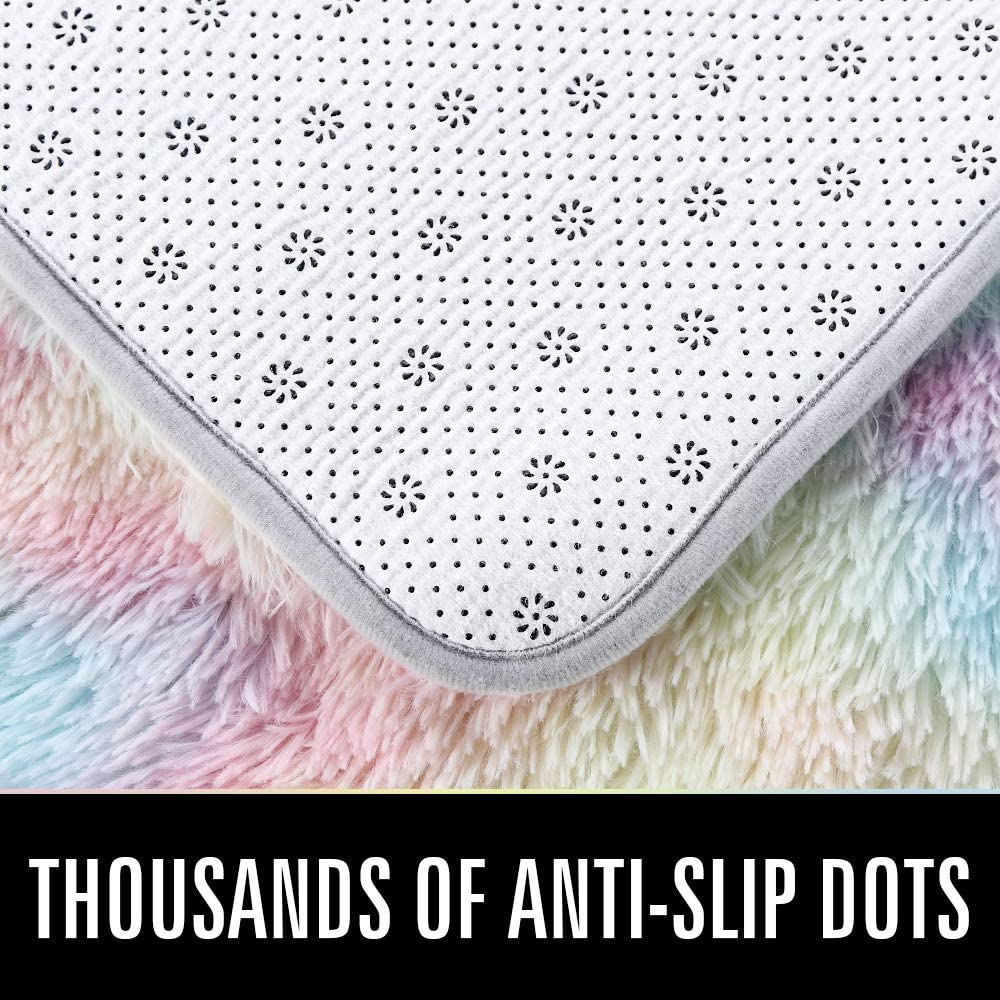 Rainbow Luxury Velvet Shag Soft Area Rug