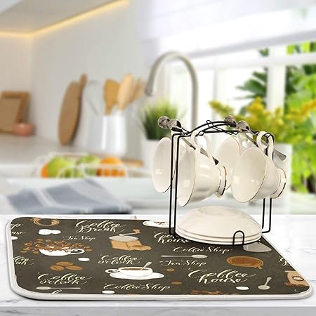 Absorbent Microfiber Protector for Kitchen Countertops 16 X 18 Inch Natural Fresh Fruits Dry Dishes Pads Tableware Mats