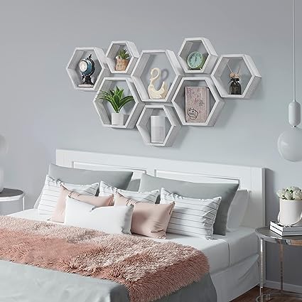 Hexagonal Floating Shelves Set of 6