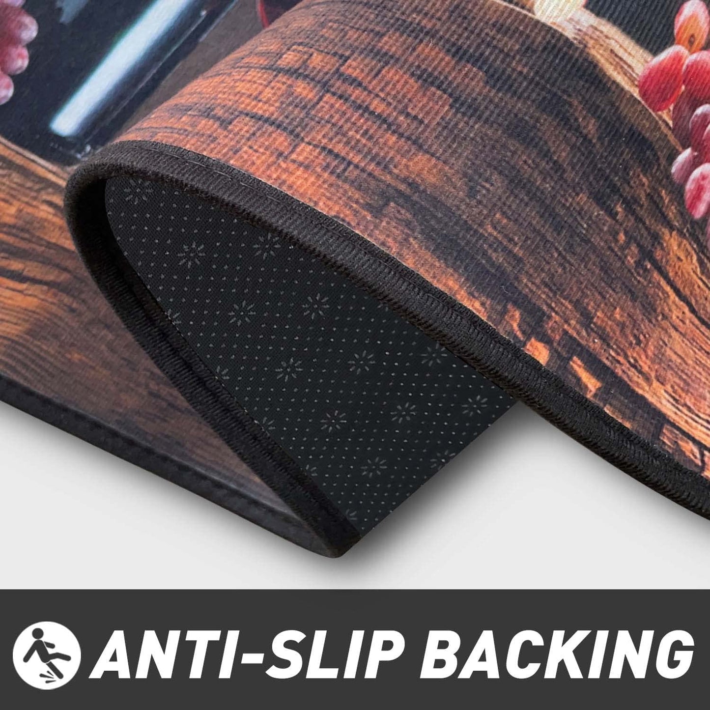 Set of 2 Wine Kitchen Decor Stain Resistant 17 x47.2+17inx30in