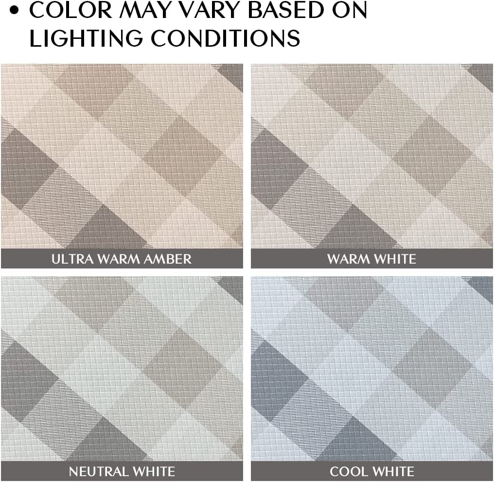 Set of 2 Anti Fatigue, Non Slip Waterproof Comfort, 0.4 Inch Thick, Gray and White Buffalo Plaid (Size:17"x28"&17"x47")
