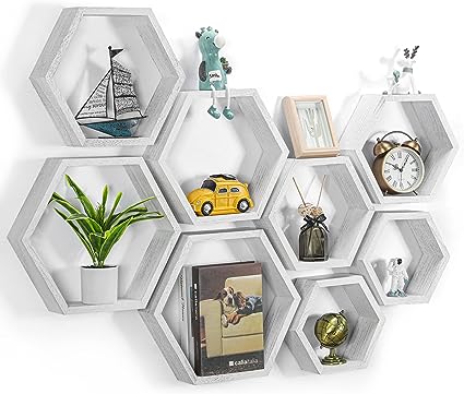 Hexagonal Floating Shelves Set of 6