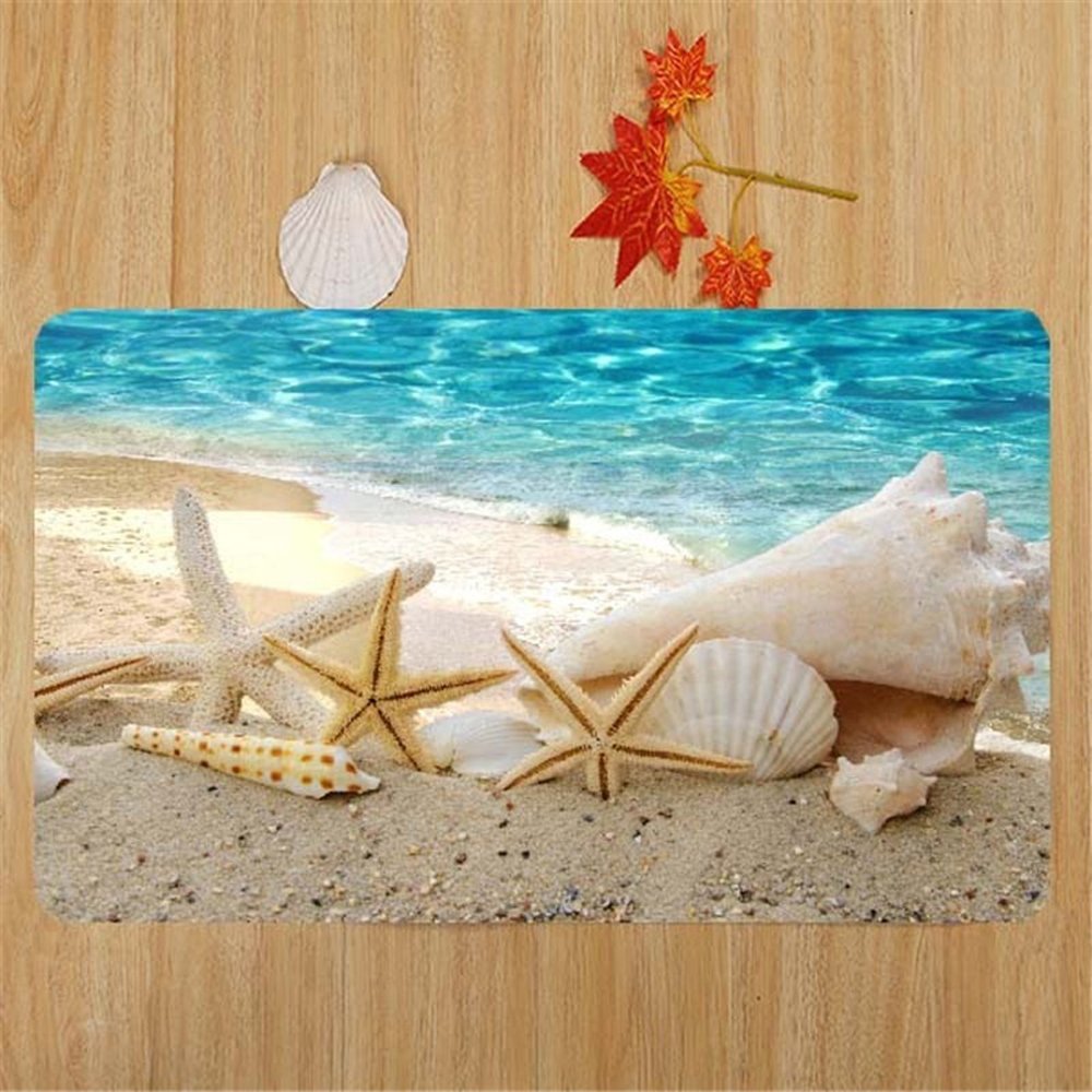 3D  Starfish Printed Area Rug Runner Non-Skid