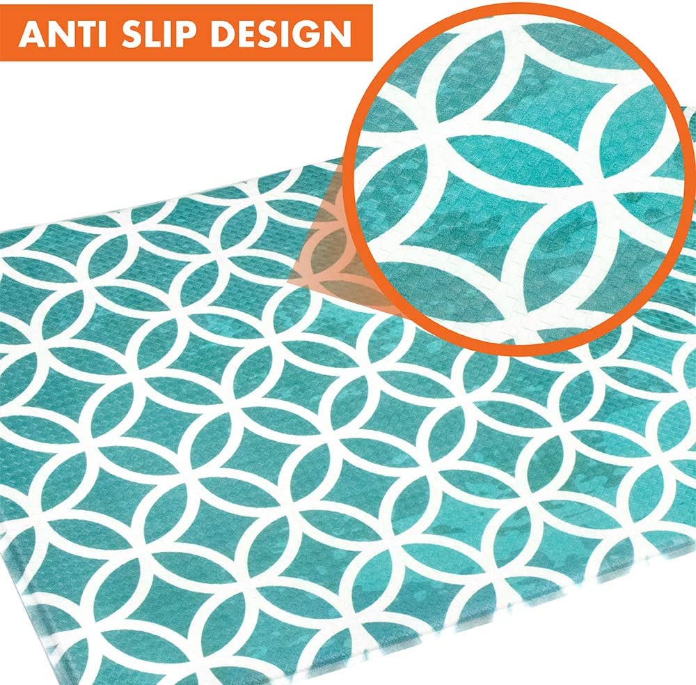 Anti Fatigue Reversible Cushioned Memory Foam Kitchen Rug Pad, 32x17 (Marble Gray)
