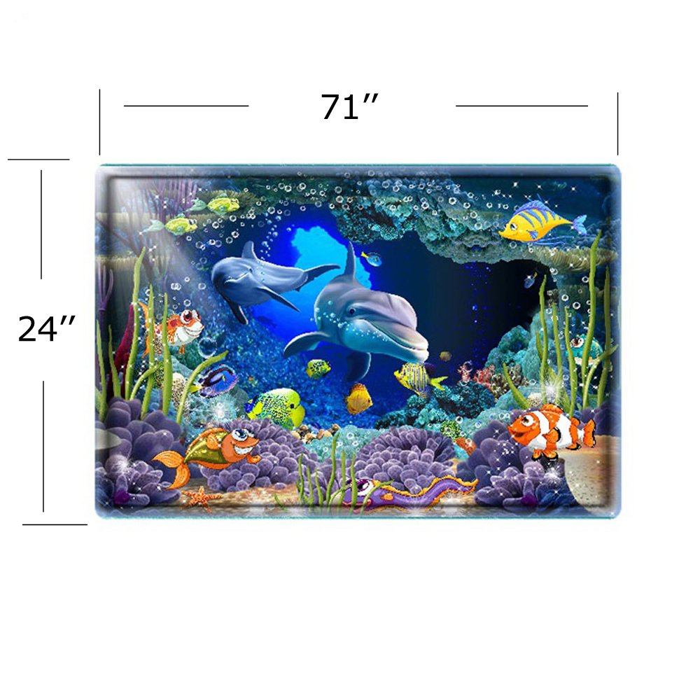 3D Underwater Printed Area Rug Runner Non-Skid