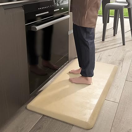 Anti Fatigue Floor Comfort Mat 3/4 Inch Thick 24" 70" Perfect for Standing Desks, Kitchen Sink, Stove, Dishwasher, Countertop, Office or Garage, Beige