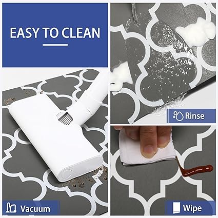 【2 PCS】 Non Skid Kitchen Runner Rug Absorbent Resist Dirt, Kitchen Floor Mat Waterproof Comfort Standing Mat for Kitchen,Home Office,Sink,Laundry（Dark Gray）