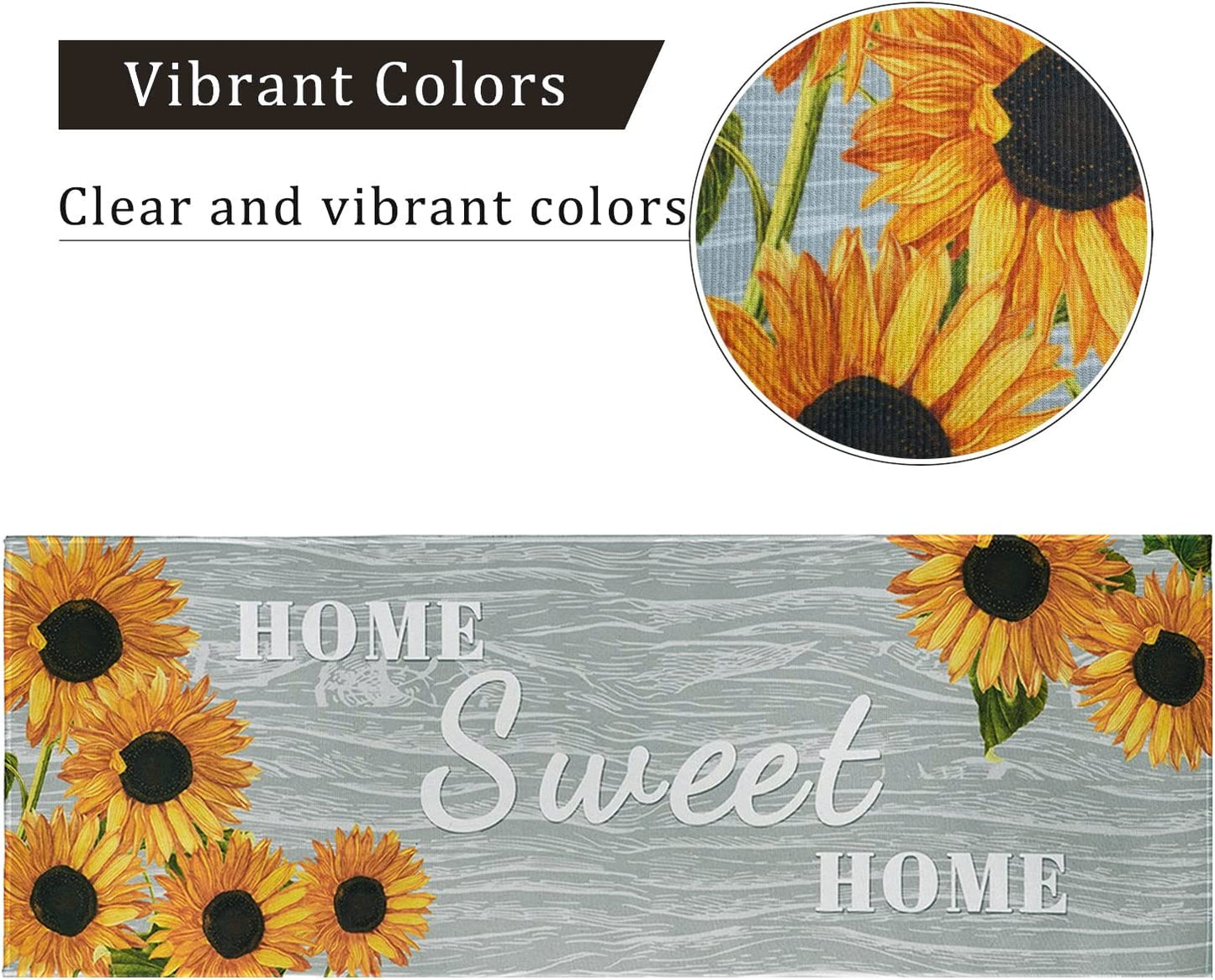 Set of 2 - Sunflower Kitchen Rugs