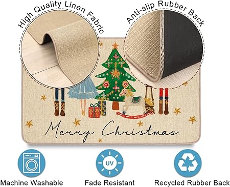 Non Skid Washable Black and White Boho Kitchen Rug Sets of 2, 17x29 and 17x47 Inch