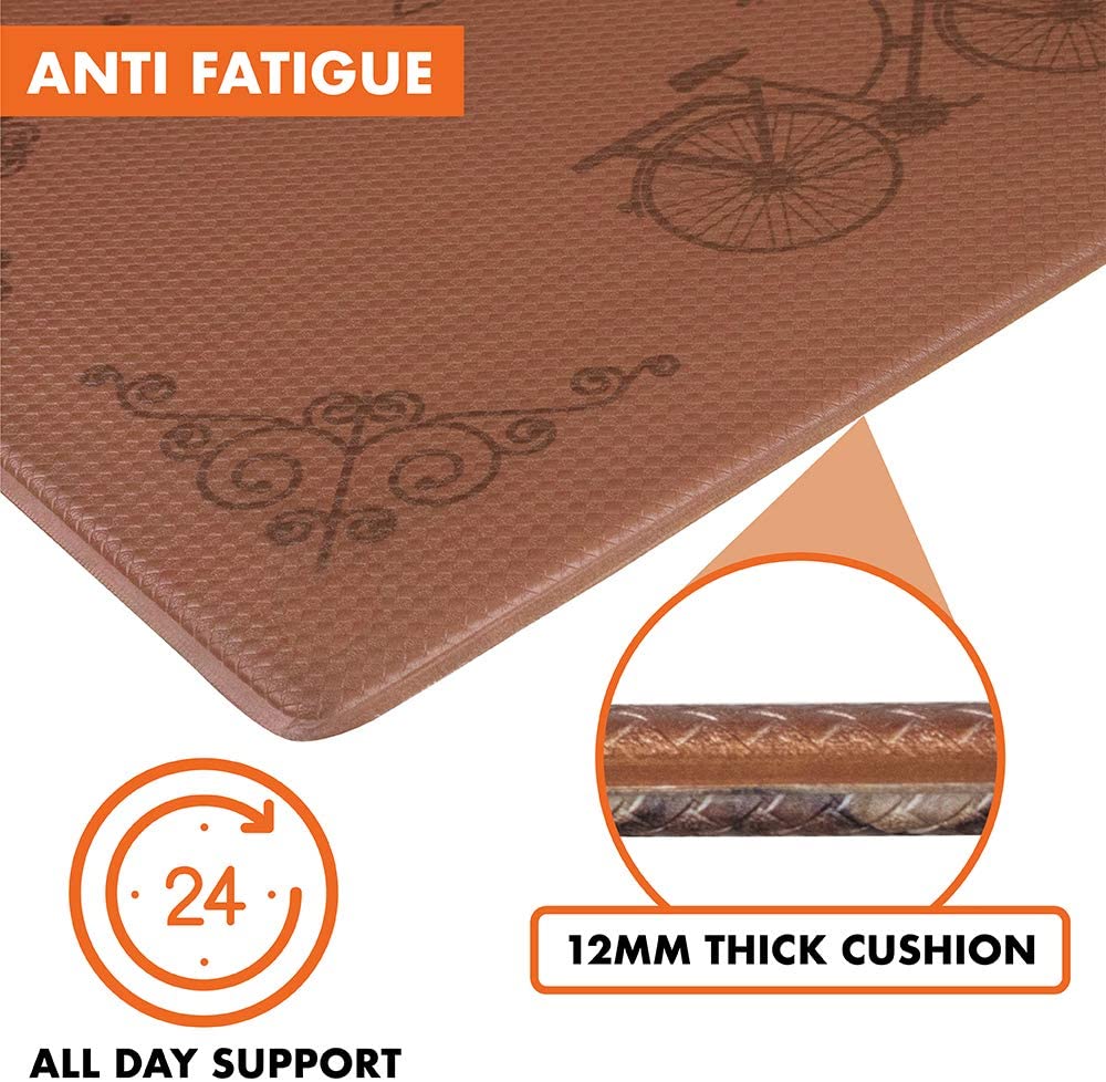 Anti Fatigue Reversible Cushioned Memory Foam Kitchen Rug Pad, 32x17 (Marble Gray)