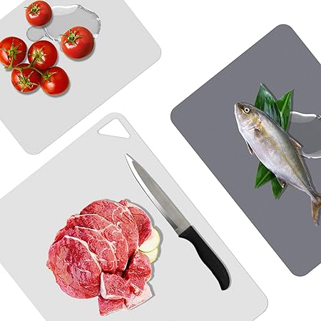 Plastic Cutting Boards for Kitchen, WK Flexible Cutting Board Mats, Thin Cutting Board Sheets, Dishwasher Safe, BPA Free, Multi Sizes