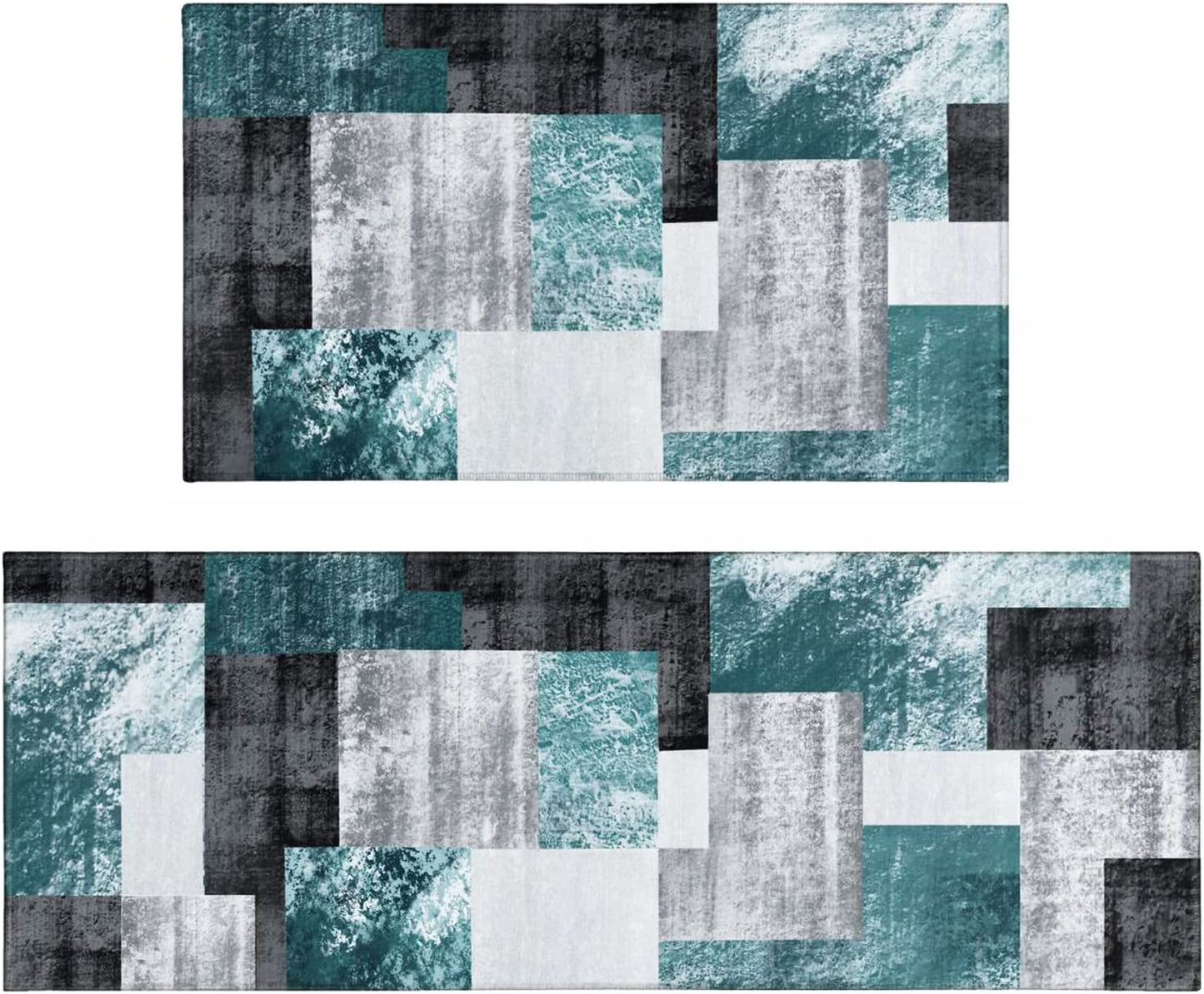 Anti Fatigue Non Slip Waterproof Washable Rug - 17x24+17x48inch Grey