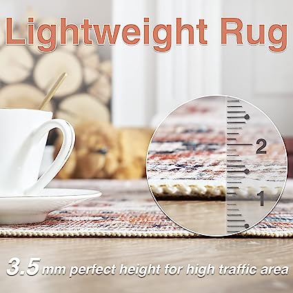 Brick Red Vintage Persian Traditional Area Rug