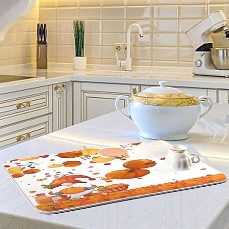 Absorbent Microfiber Protector for Kitchen Countertops 16 X 18 Inch Natural Fresh Fruits Dry Dishes Pads Tableware Mats