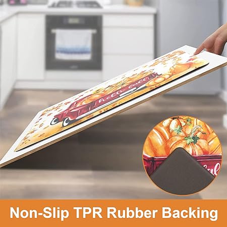 Set of 2 Non Slip Cushioned Thanksgiving Anti Fatigue Waterproof Mats