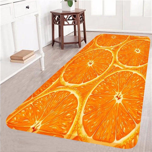 3D Orange Printed Area Rug Runner Non-Skid