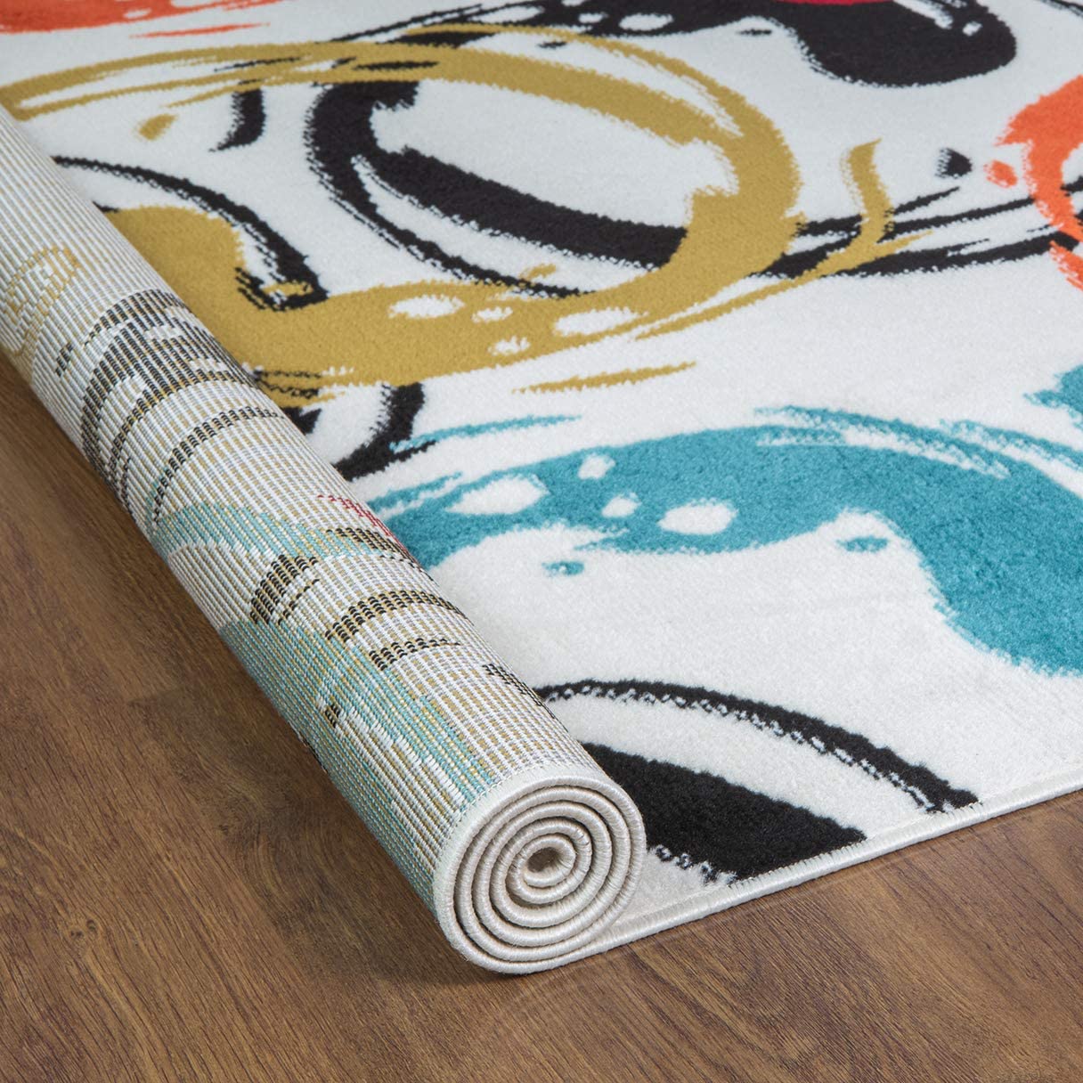 Pastel Collection Contemporary Polypropylene Indoor Multi-Color Area Rug