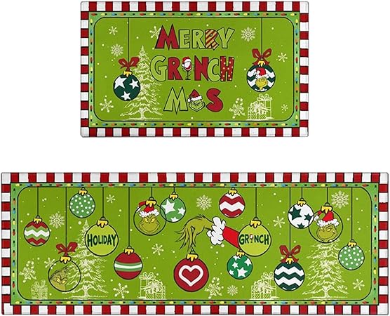 Green Monster Non Slip Christmas Kitchen Decoration, Set of 2