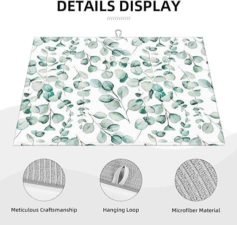 Bird Dish Drying Mat, Absorbent Microfiber Reversible Mats for Kitchen Counter, 16x18 Inch