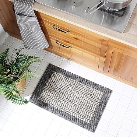 28X18 Inch Washable Polypropylene Square Cushion Which is Anti Slippery and Stain Resistance, Black Gray