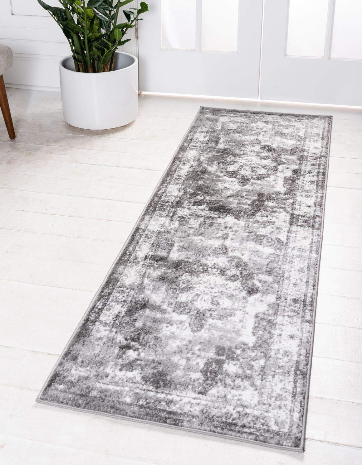 Vintage Grey/Light Grey Ivory  Soft Area Rugs