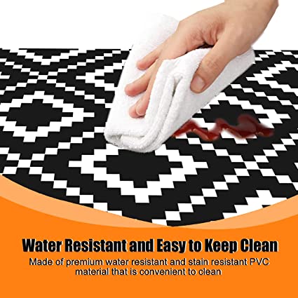 Set of 2 Anti Fatigue Non-Slip, Thick Cushioned, Waterproof, Heavy Duty PVC Foam Kitchen Rugs