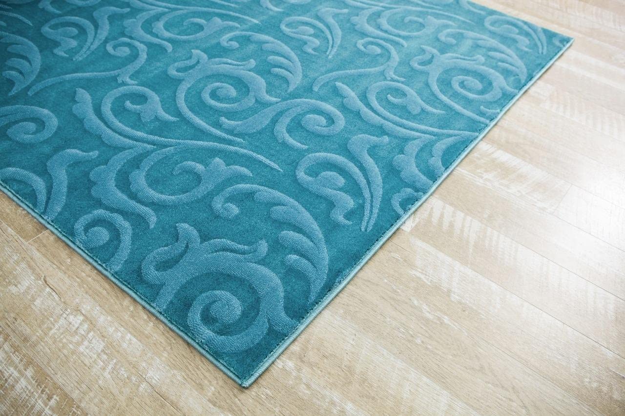 Modern Blue 5'2x7'2 Soft Area Rug