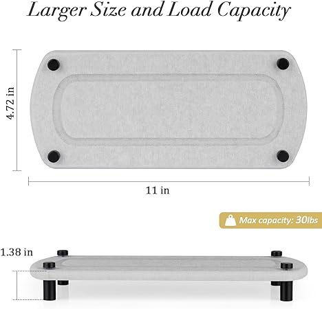 Stone Drying Counter Instant Dry Diatomaceous Earth Sink Caddy Organizer with Stainless Steel Feet (L White)