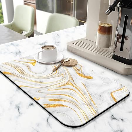 Accessories for Countertop Pioneer Flower Absorbent Hide Stain Rubber Backed Dish Drying Mats, (20x12in)