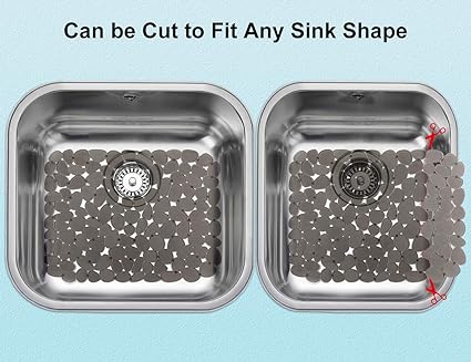 Pebble Mats for Stainless Steel Sink, (Black,2 Pack), 15.8inch x 12inch