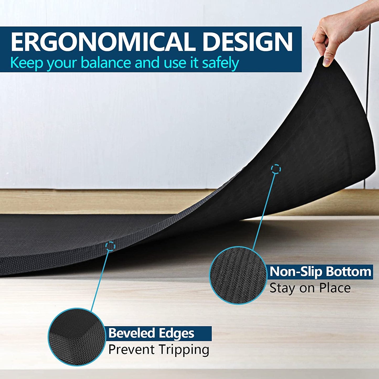 Anti Fatigue Extra Thick Standing Office Desk Mat, Foam Cushioned Ergonomic Comfort Standing Pad 9/10 Inch